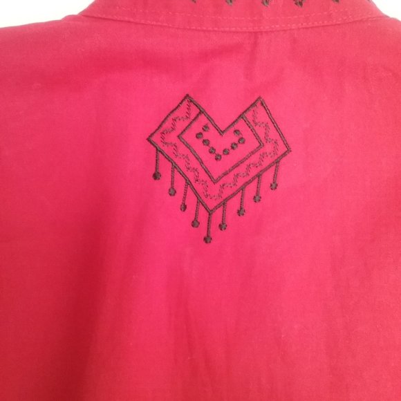 Embroidered Red Top - Picture 2 of 11